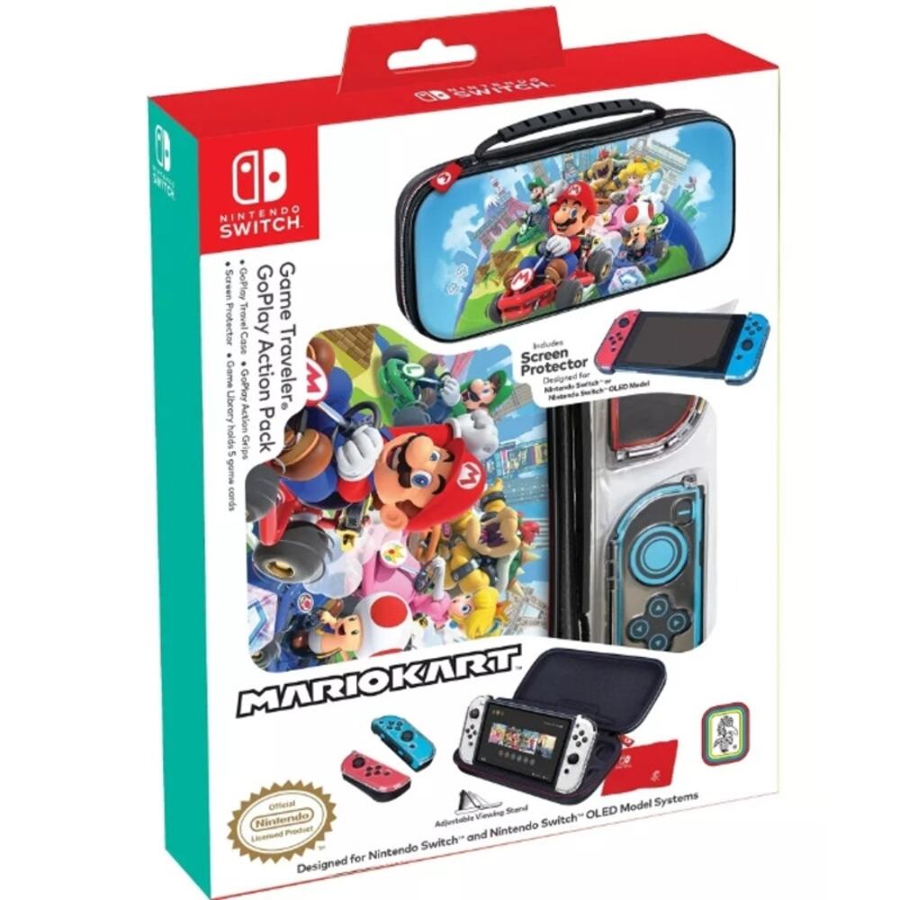 Nintendo Switch MarioKart Game Traveler GoPlay Action Pack, Case, Protector, NWT